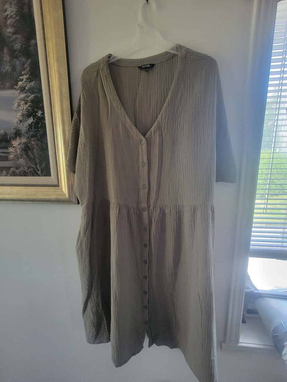 George Olive Green Textured Dress